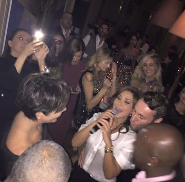 Elissa and Kris Jenner during Elie Saab's After Party in Paris